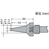 太洋電機産業 グット 替ノズルφ1.5スリム TP-100N-S5 1個 398-5709（直送品）