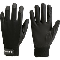 トラスコ中山 ＴＲＵＳＣＯ　ＰＵ薄手手袋エンボス加工　ブラック　Ｌ TPUM-B-L 1双 400-4680
