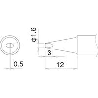 白光 こて先 1.6D型 T22-D16 1本(1個) 400-4167（直送品）