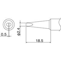 白光 こて先 2.4D型 T19-D24 1本(1個) 409-6436（直送品）