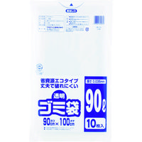 ワタナベ工業 ワタナベ　透明ゴミ袋（再生原料タイプ）９０Ｌ　（１０枚入） U-90 1袋（10枚） 405-0533