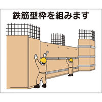 つくし工房 つくし 作業工程マグネット 「鉄筋型枠を組みます」 4-M4 1枚 421-4935（直送品）