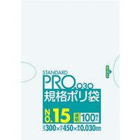 日本サニパック サニパック　スタンダードポリ袋１５号（０．０３ｍｍ） L-15 1袋(100枚) 403-6301