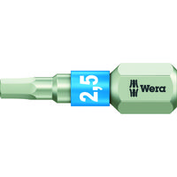 Wera Werk 3840/1 ステンレストーションビット ヘキサゴン2.5X25 071072 1本 411-9592（直送品）
