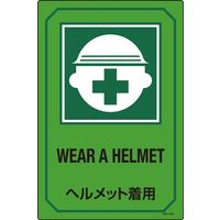 日本緑十字社 英文字入りサイン標識 GB-202 「ヘルメット着用」 095202 1セット（2枚）（直送品）