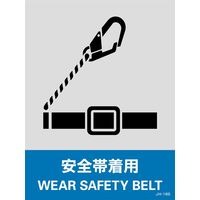 日本緑十字社 安全標識 JHー16S 「安全帯着用」 5枚1組 029116 1セット(25枚:5枚×5組)（直送品）