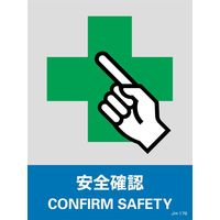 日本緑十字社 安全標識 JHー17S 「安全確認」 5枚1組 029117 1セット(25枚:5枚×5組)（直送品）