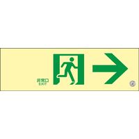 日本緑十字社 中輝度蓄光式通路誘導標識 蓄光FAー701 「非常口→」 068701 1セット(2枚)（直送品）