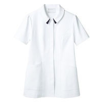 住商モンブラン ナースジャケット（半袖） 医療白衣 レディス 白/ネイビー L 73-1868（直送品）