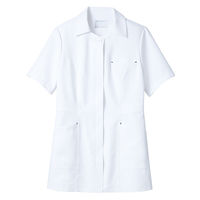 住商モンブラン ナースジャケット（半袖） 医療白衣 レディス 白/ネイビー L 73-1920（直送品）