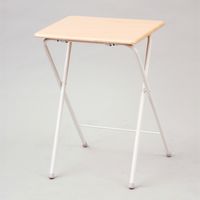 使用不可YAMAZEN（山善） ミニテーブルハイ ナチュラルメイプル／アイボリー 幅500×奥行480×高さ700mm 1台（直送品）