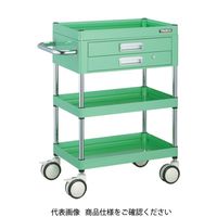 トラスコ中山 TRUSCO ファルコンワゴン 2段引出付 750×500 ウレタン双輪 ホワイト FAW-973XD-W 1台（直送品）