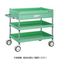 トラスコ中山 TRUSCO ファルコンワゴン 薄型1段引出付 750×500 ウレタン双輪 ホワイト FAW-773ZD-W 1台（直送品）