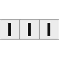 トラスコ中山 TRUSCO アルファベットステッカー 30×30 「I」 透明地/黒文字 3枚入 TSN-30-I-TM 1組(3枚)（直送品）