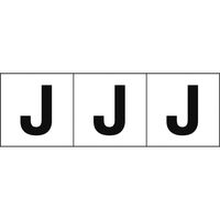 トラスコ中山 TRUSCO アルファベットステッカー 30×30 「J」 白地/黒文字 3枚入 TSN-30-J 1組(3枚)（直送品）