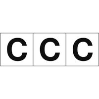 トラスコ中山 TRUSCO アルファベットステッカー 50×50 「C」 白地/黒文字 3枚入 TSN-50-C 1組(3枚) 438-9166（直送品）