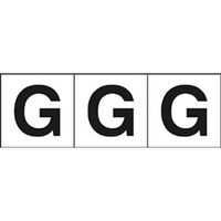 トラスコ中山 TRUSCO アルファベットステッカー 50×50 「G」 白地/黒文字 3枚入 TSN-50-G 1組(3枚) 438-9247（直送品）