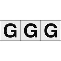 トラスコ中山 TRUSCO アルファベットステッカー 50×50 「G」 透明地/黒文字 3枚入 TSN-50-G-TM 1組(3枚)（直送品）