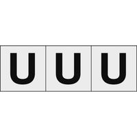 トラスコ中山 TRUSCO アルファベットステッカー 50×50 「U」 透明地/黒文字 3枚入 TSN-50-U-TM 1組(3枚)（直送品）