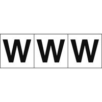 トラスコ中山 TRUSCO アルファベットステッカー 50×50 「W」 白地/黒文字 3枚入 TSN-50-W 1組(3枚) 438-9565（直送品）