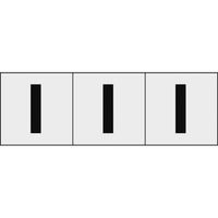 トラスコ中山 TRUSCO アルファベットステッカー 50×50 「I」 透明地/黒文字 3枚入 TSN-50-I-TM 1組(3枚)（直送品）