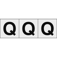 トラスコ中山 TRUSCO アルファベットステッカー 50×50 「Q」 透明地/黒文字 3枚入 TSN-50-Q-TM 1組(3枚)（直送品）