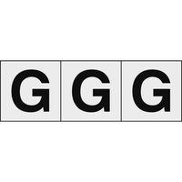 トラスコ中山 TRUSCO アルファベットステッカー 30×30 「G」 透明地/黒文字 3枚入 TSN-30-G-TM 1組(3枚)（直送品）