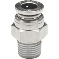 日本ピスコ PISCO チューブフィッティング ブラスストレート チューブ4 ネジR1/8 ゴムHNBR カバー無 KC4-01-1 1個（直送品）