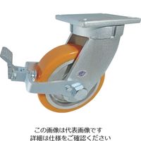 ヨドノ 超重量用高硬度ウレタン自在車ストッパー付 2000kg用 HDUJ200ST 1個 444-7115（直送品）