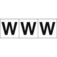 トラスコ中山 TRUSCO アルファベットステッカー 30×30 「W」 白地/黒文字 3枚入 TSN-30-W 1組(3枚) 438-8780（直送品）