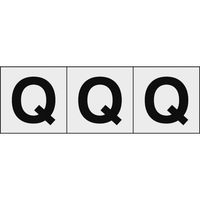 トラスコ中山 TRUSCO アルファベットステッカー 30×30 「Q」 透明地/黒文字 3枚入 TSN-30-Q-TM 1組(3枚)（直送品）