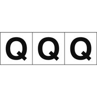 トラスコ中山 アルファベットステッカー 30×30 「Q」 白地/黒文字 TSN-30-Q 1組(3枚) 438-8666