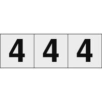 トラスコ中山 TRUSCO 数字ステッカー 50×50 「4」 透明地/黒文字 3枚入 TSN-50-4-TM 1組(3枚) 438-8992（直送品）