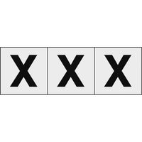 トラスコ中山 TRUSCO アルファベットステッカー 30×30 「X」 透明地/黒文字 3枚入 TSN-30-X-TM 1組(3枚)（直送品）
