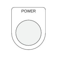 アイマーク（AIMARK） IM 押ボタン/セレクトスイッチ（メガネ銘板） POWER 黒 φ25.5 P25-34 1枚 438-4768（直送品）