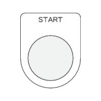 アイマーク（AIMARK） IM 押ボタン/セレクトスイッチ（メガネ銘板） START 黒 φ25.5 P25-35 1枚 438-4776（直送品）