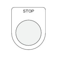 アイマーク（AIMARK） IM 押ボタン/セレクトスイッチ（メガネ銘板） STOP 黒 φ22.5 P22-36 1枚 438-4601（直送品）