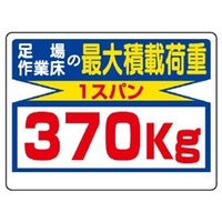 ユニット 制限荷重標識 足場の作業床の最大積載荷重 329-08 1枚（直送品）