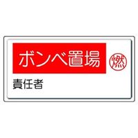 ユニット 高圧ガス関係標識 ボンベ置場・燃・責任者 827ー21 827-21 1枚（直送品）