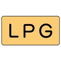 ユニット JIS配管識別ステッカー ASタイプ LPG(中) 10枚1組 AS-4-21M 1組(10枚)（直送品）