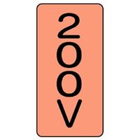 ユニット JIS配管識別ステッカー ASTタイプ 200V(中) 10枚1組 AST-7-3M 1組(10枚)（直送品）