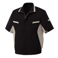 ミドリ安全 作業服 春夏 半袖 ブルゾン 帯電防止 VES59 4L チャコール×シルバーグレー 3120132808 1点（直送品）