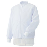 ミドリ安全 白衣 男女共用 春夏 長袖 ブルゾン MHS3218W S ホワイト 3120197403 1点（直送品）
