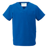 KAZEN カラースクラブ（男女兼用） 医療白衣 半袖 ロイヤルブルー M 133-85（直送品）