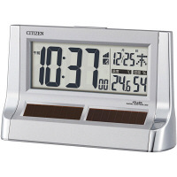 RHYTHM（リズム）パルデジットソーラー 置き時計 [電波 アラーム 温湿度 カレンダー] 160×55×101mm 8RZ128-019 1個（直送品）
