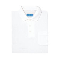 KAZEN ポロシャツ半袖 介護ユニフォーム 男女兼用 ホワイト LL 237-20（直送品）