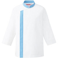 KAZEN（カゼン） コックシャツ七分袖 ホワイトxサックス SS APK215-11 1着（直送品）