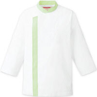 KAZEN（カゼン） コックシャツ七分袖 ホワイトxミントグリーン SS APK215-12 1着（直送品）