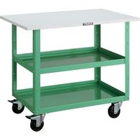 トラスコ中山 TRUSCO ツールワゴン バーディワゴン 750X500 天板付 ヤンググリーン BDW-772T-YG 1台（直送品）