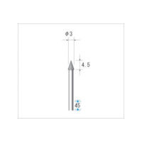 ナカニシ 電着ダイヤモンドバー テーパー型 φ3×4.5×軸φ2.34 #130 11335 1本 475-9079（直送品）
